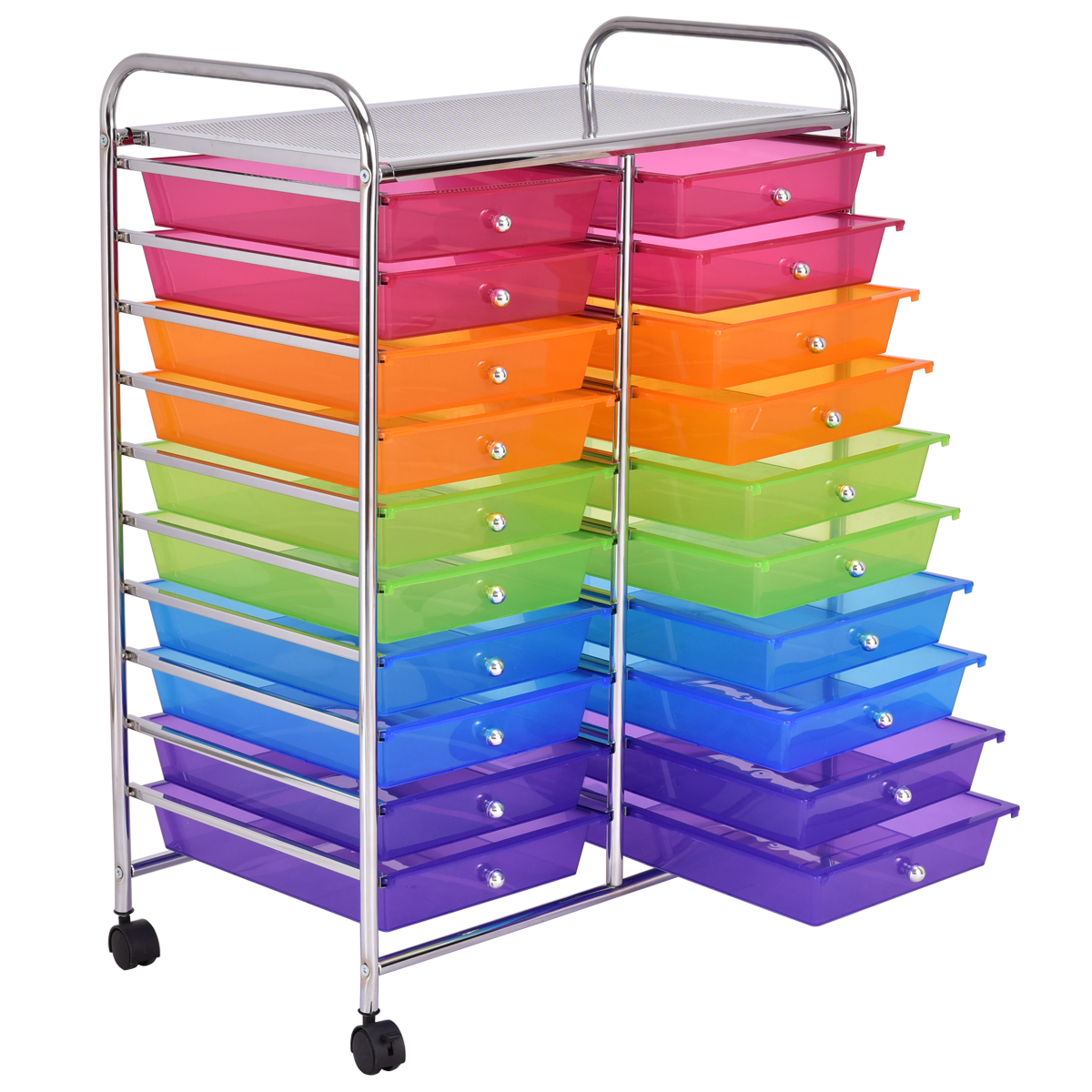 clear rolling storage cart